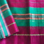 Maheshwari Green with Purple Border Saree